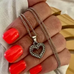 Collar corazón calado 55 cm.