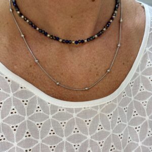 Collar cristal de roca negro azulado 40 cm.