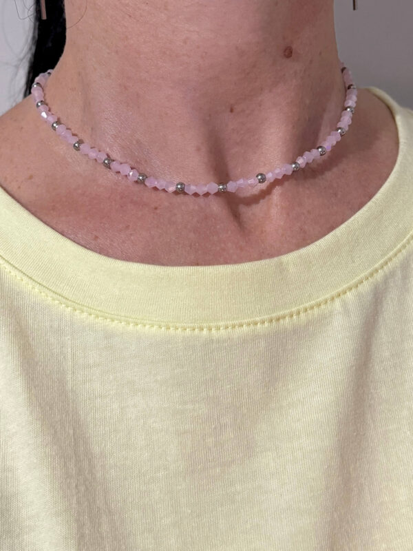 Collar cristales rosas 40 cm. - Imagen 2