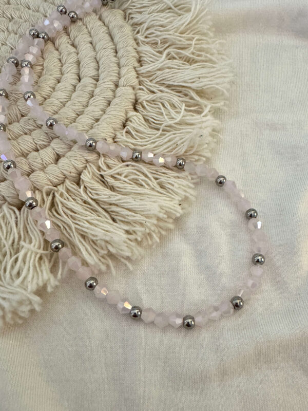 Collar cristales rosas 40 cm.