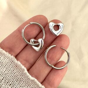 Argollas 2 en 1 corazón inflado