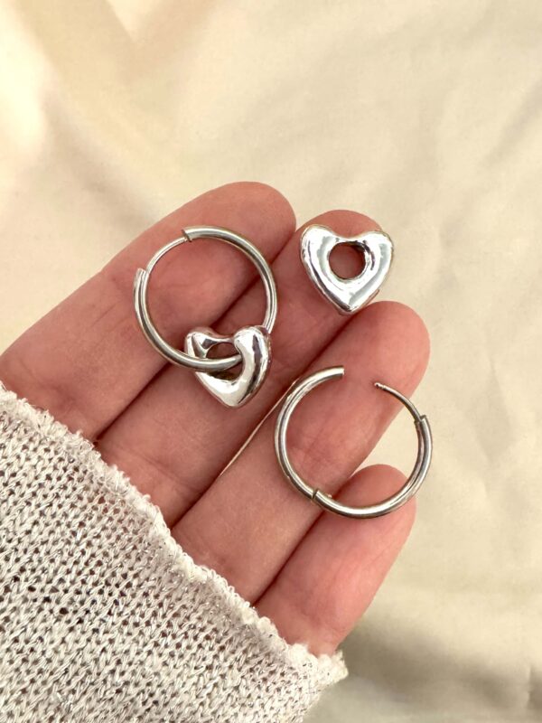 Argollas 2 en 1 corazón inflado