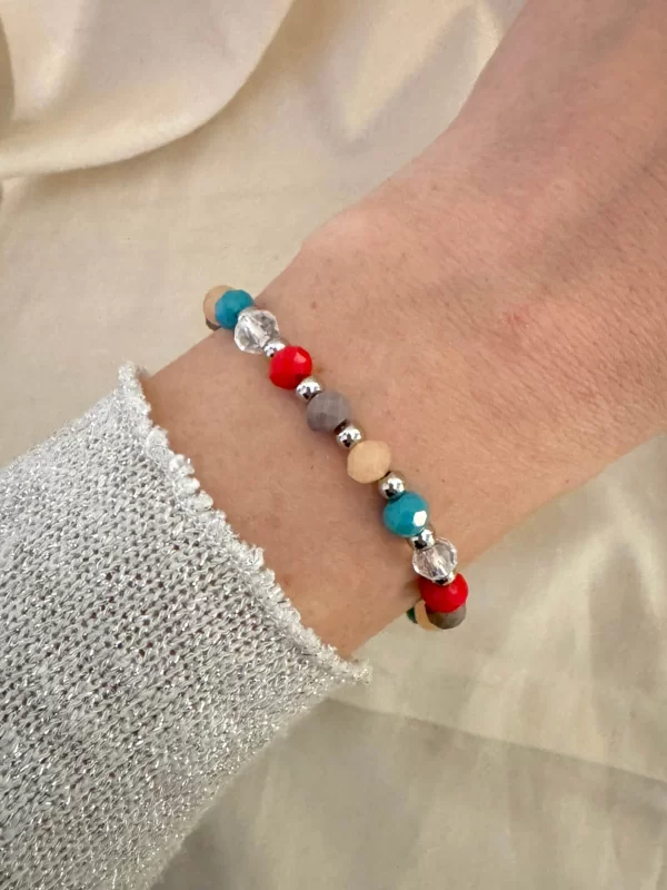 Pulsera cristales pastel