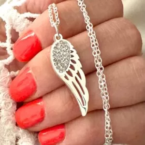 Collar ala con strass 45 cm.